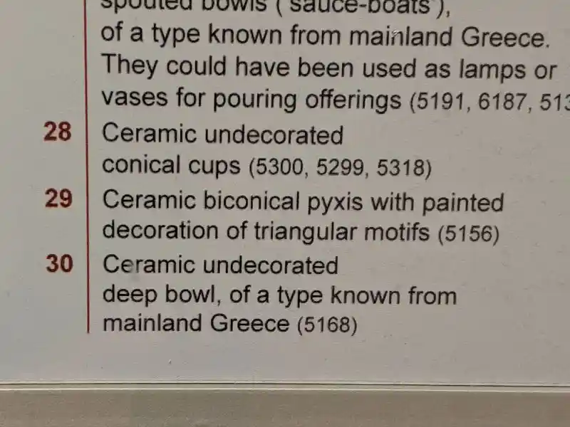 Early Cycladic II biconical ceramic pyxis decorated with painted triangular motifs from Chalandriani, Syro